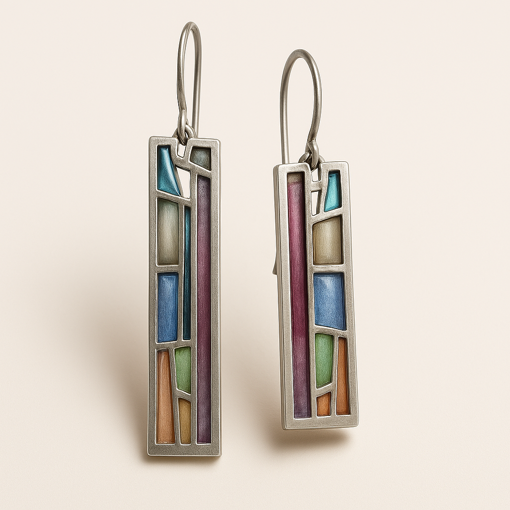 Modern Mosaic Art Bar Earrings