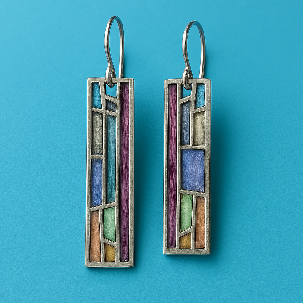 Modern Mosaic Art Bar Earrings