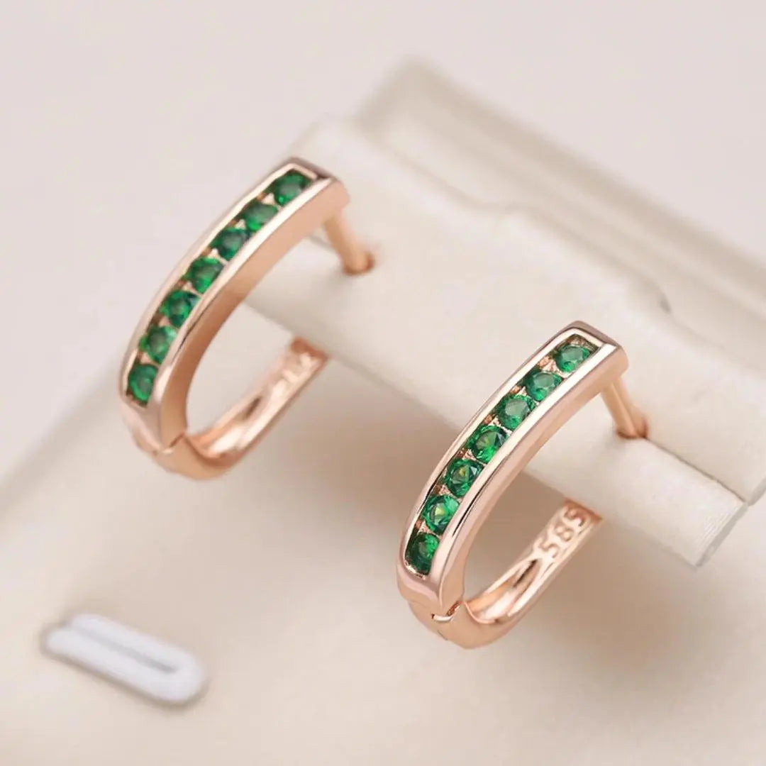 Emerald Crystal Hoop Earrings