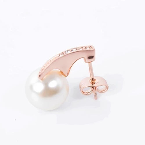 Rose Gold Pearls Jewelry Set