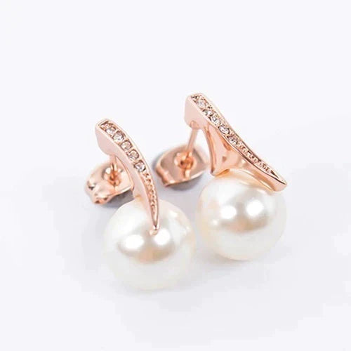 Rose Gold Pearls Jewelry Set