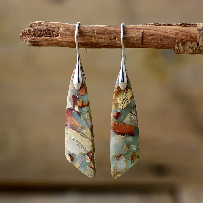 Imperial Jasper Geometric Earrings