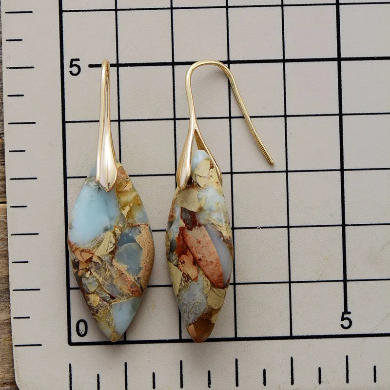 Desert Jasper Marquise Hook Earrings
