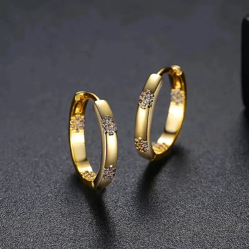 Crystal Blossom Hoop Earrings