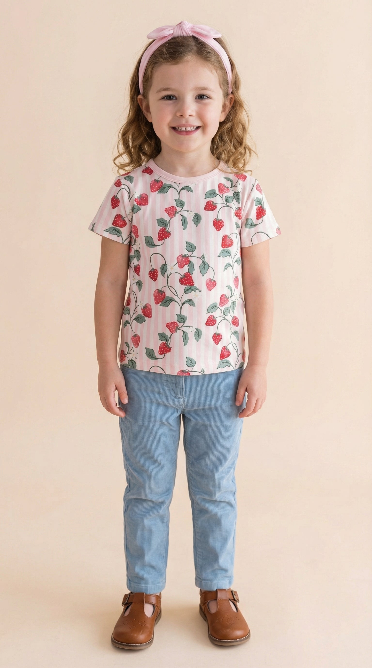 Toddler Basic Tee in Strawberry Fields