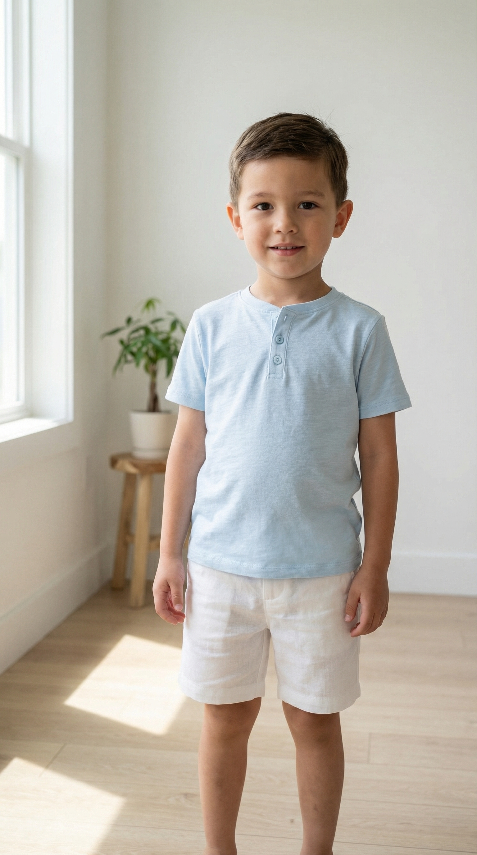 Short-Sleeve Henley T-Shirt