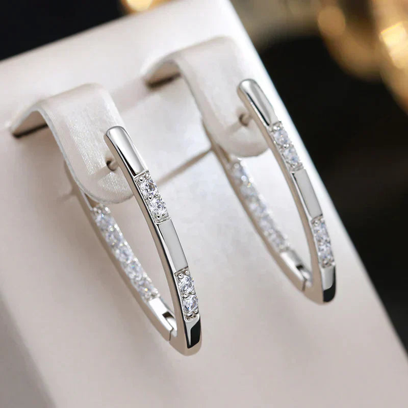 Crystal Pavé Huggie Earrings