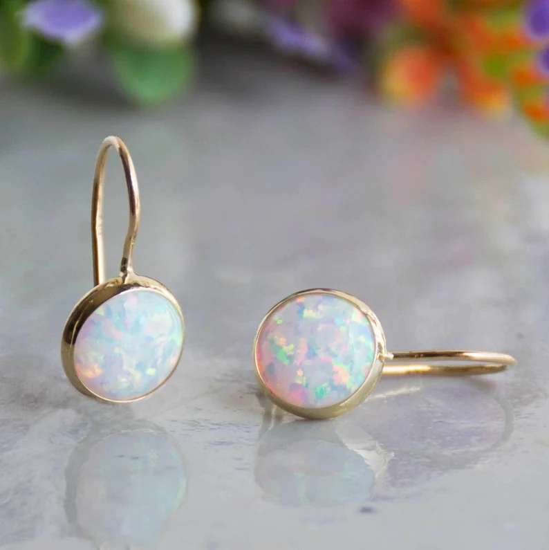Opal Stone Drop Earrings