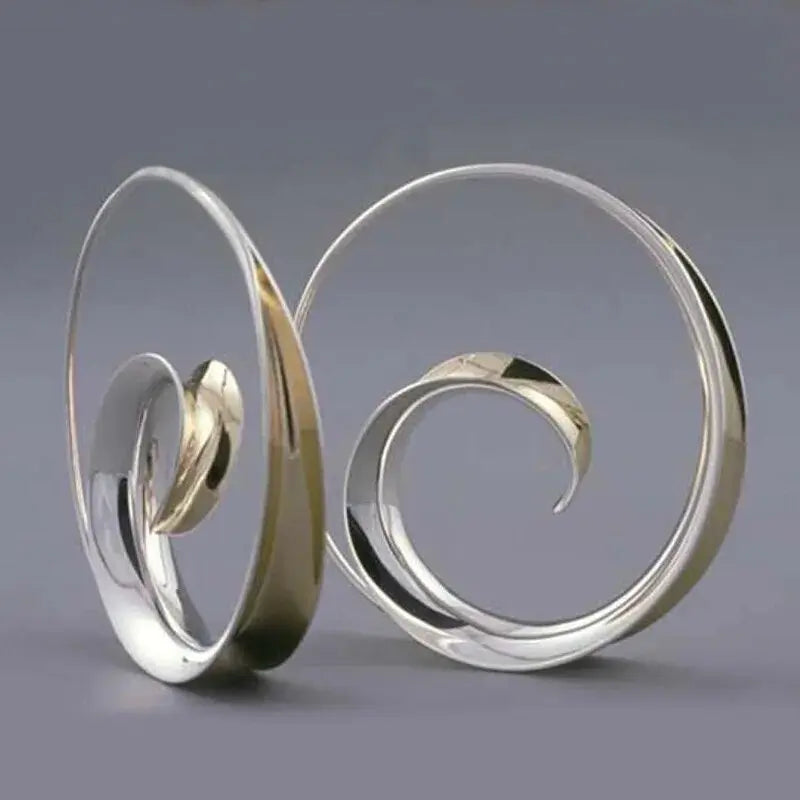 Modern Spiral Statement Earrings